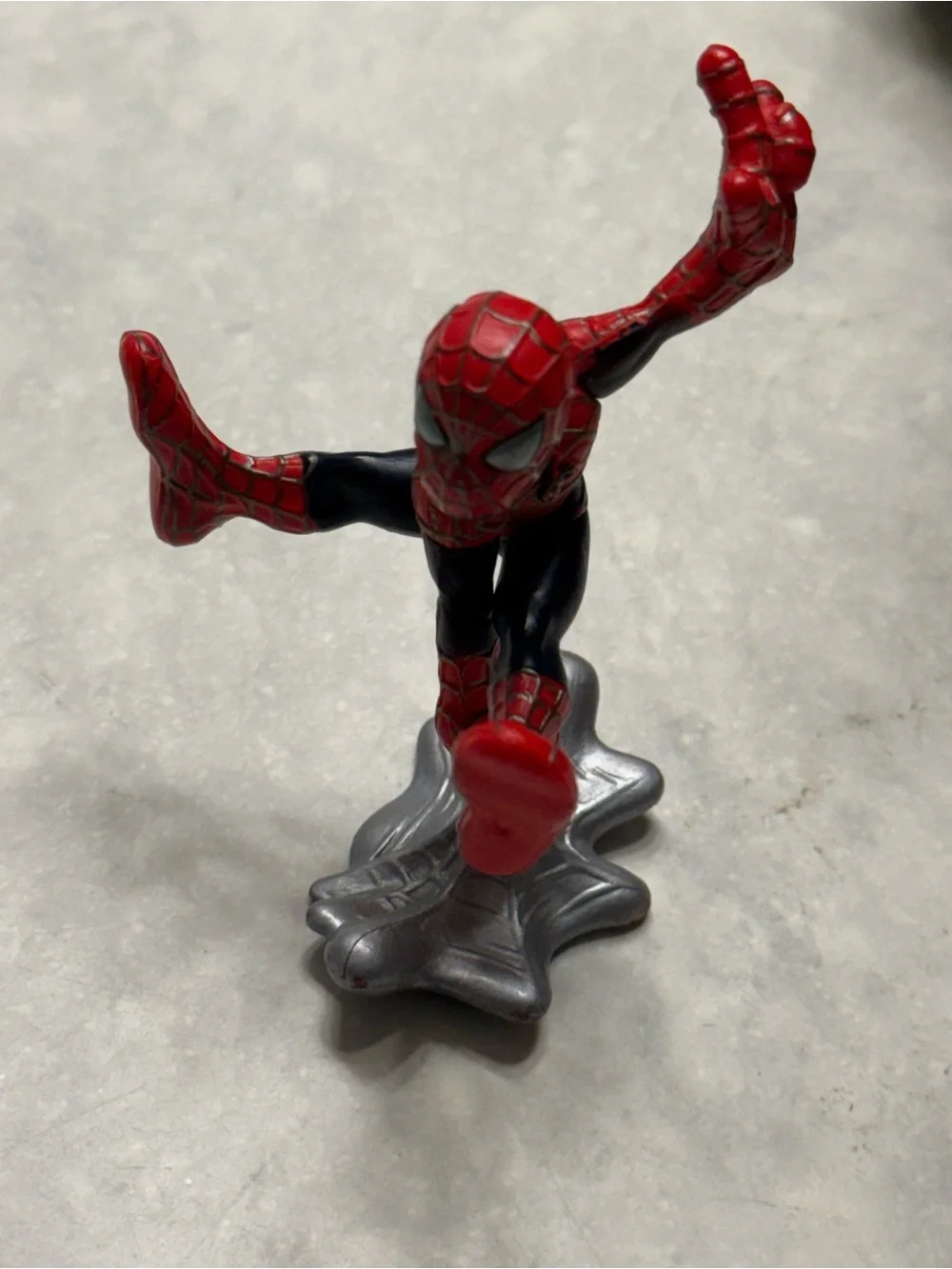 Hasbro Spider-Man Red and Black Poseable Action Figure with Silver Base